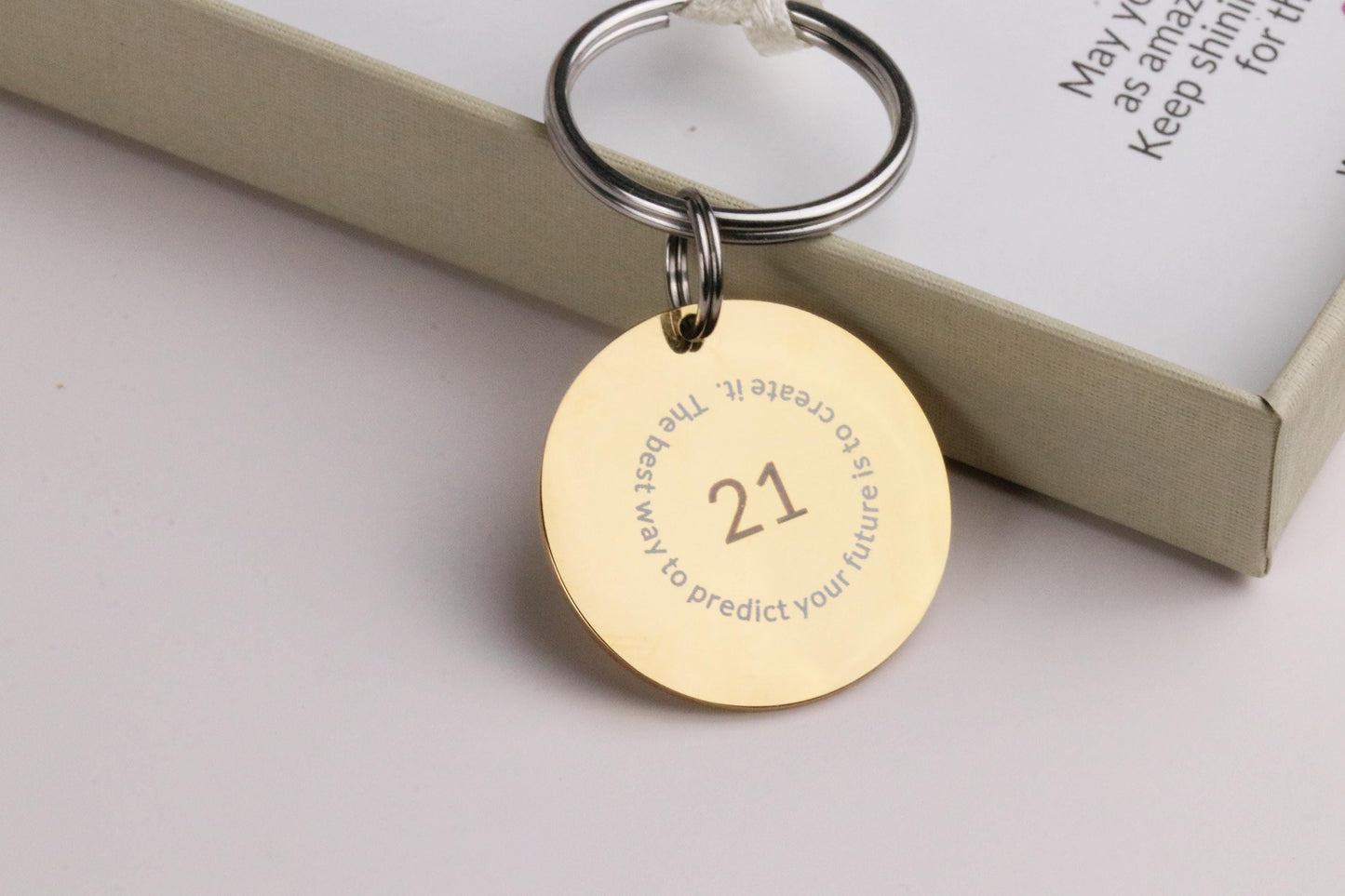 Custom Initials Keyring, Gold Stainless Steel Keyring, LaserMonogram Tag , Personalised Letter Keychain, 21st Gift for Her, Graduation Gift