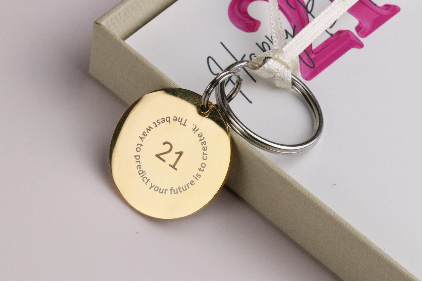 Custom Initials Keyring, Gold Stainless Steel Keyring, LaserMonogram Tag , Personalised Letter Keychain, 21st Gift for Her, Graduation Gift