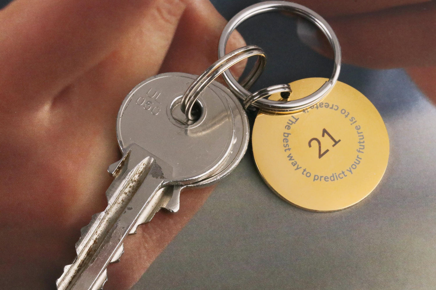 Custom Initials Keyring, Gold Stainless Steel Keyring, LaserMonogram Tag , Personalised Letter Keychain, 21st Gift for Her, Graduation Gift