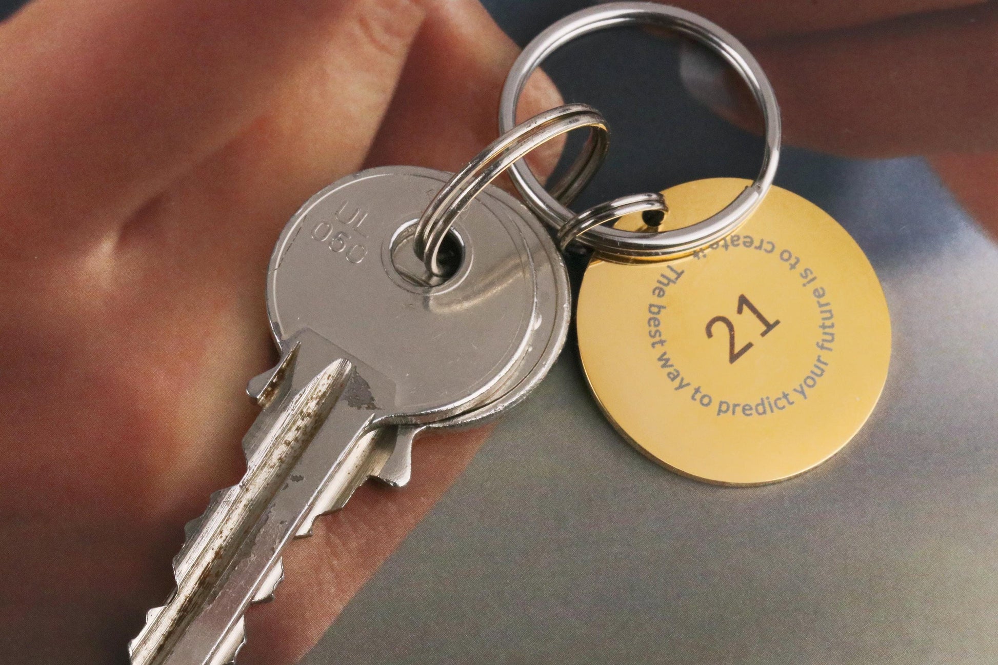 Custom Initials Keyring, Gold Stainless Steel Keyring, LaserMonogram Tag , Personalised Letter Keychain, 21st Gift for Her, Graduation Gift