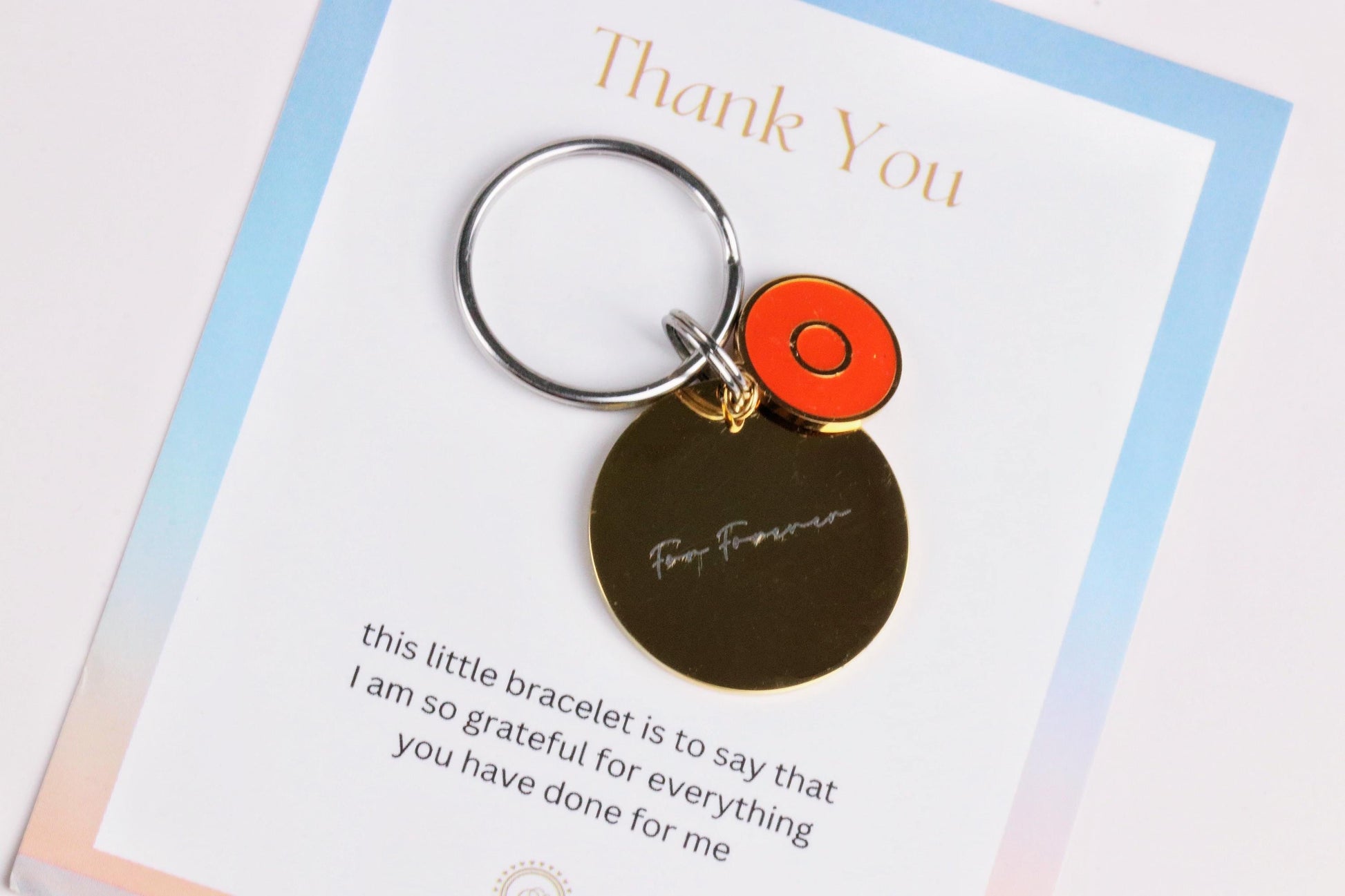 Custom Initials Keyring, Gold Stainless Steel Keyring, LaserMonogram Tag , Personalised Letter Keychain, 21st Gift for Her, Graduation Gift
