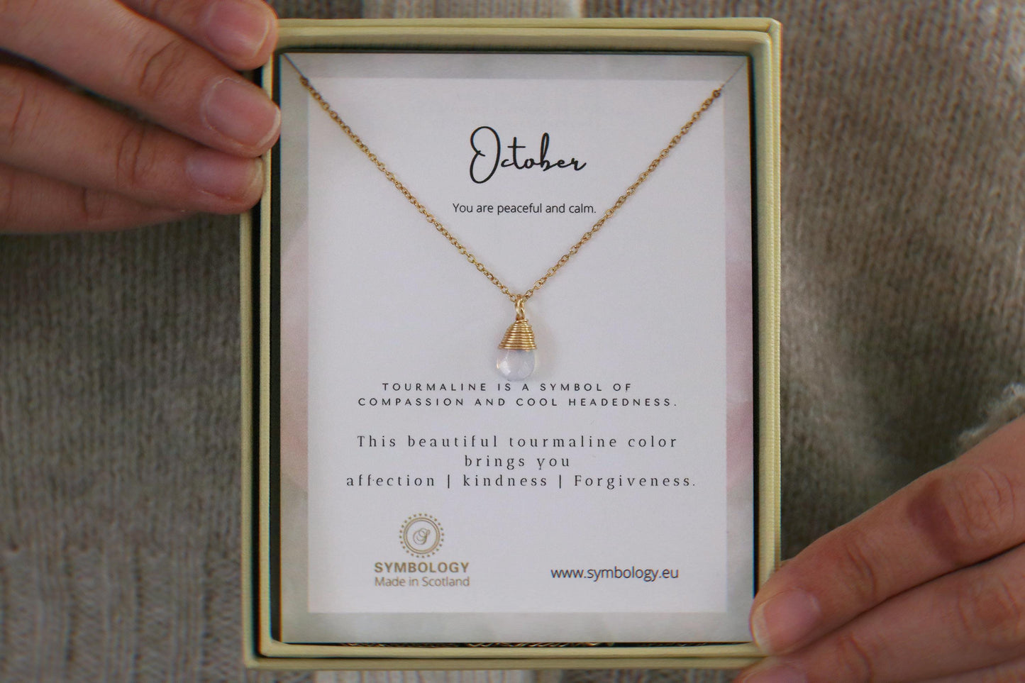 October Birthstone Necklace Swarovski Crystal Opal Crystal Pendant, Gold Raw Crystal Pendant, Genuine White Stone Birthday Gift for Her