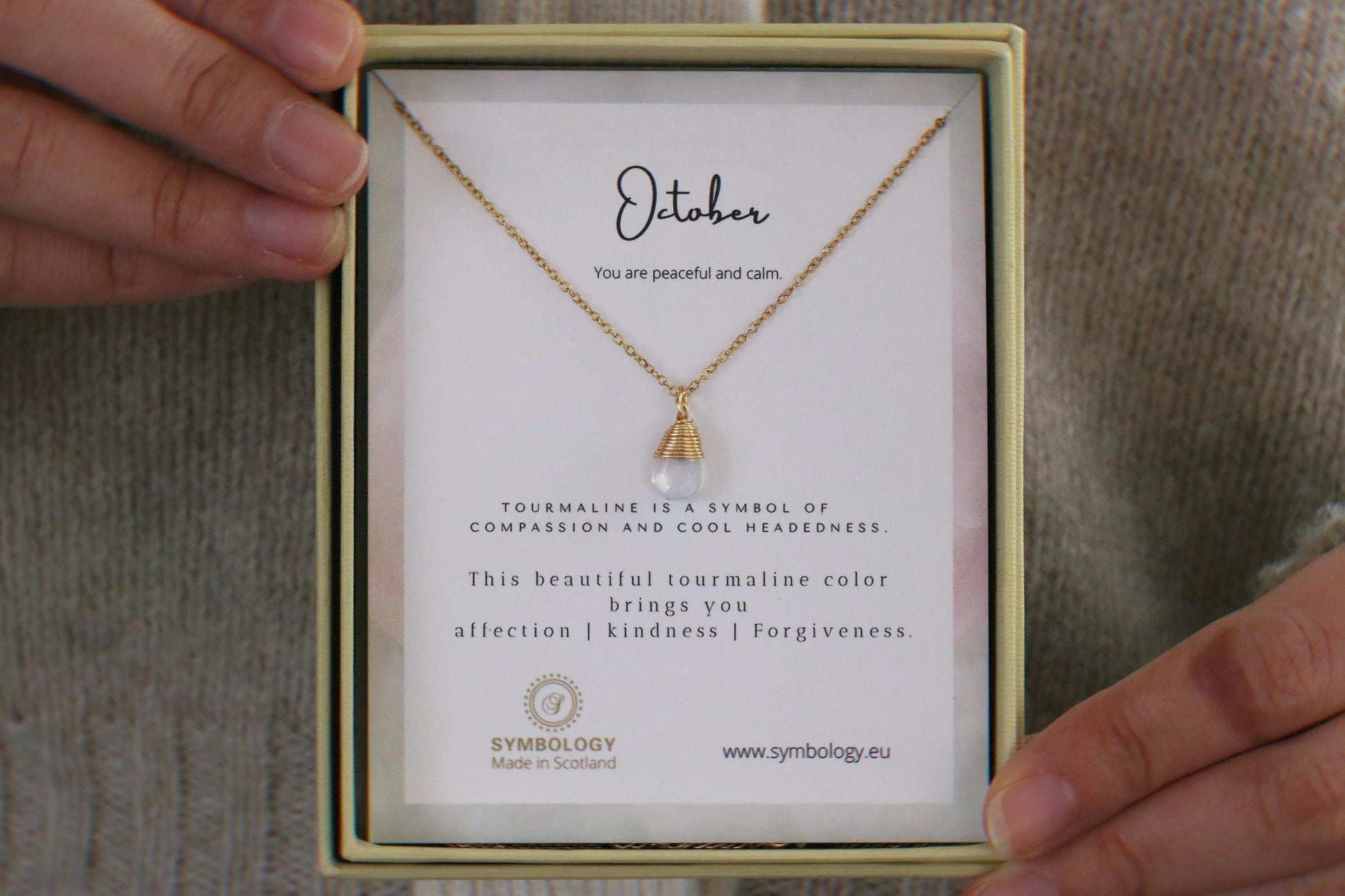 October Birthstone Necklace Swarovski Crystal Opal Crystal Pendant, Gold Raw Crystal Pendant, Genuine White Stone Birthday Gift for Her