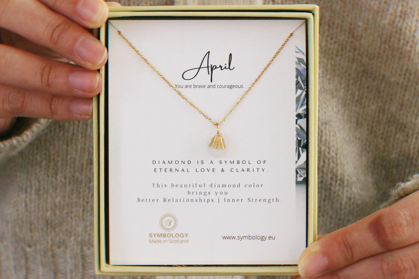 Personalised Birthstone Necklace, Swarovski Crystal Pendant, Gold Raw Stone Pendant, Genuine Energy Stone Jewellery, Birthday Gift for Her