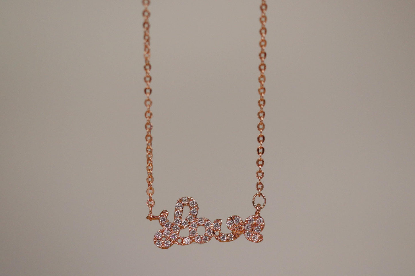 Love Letter Necklace, Rose Gold Necklace, Gift for Mum, Birthday Day Gift for Her, Personalized Girl Wife Gift for Her, Girlfriend Necklace