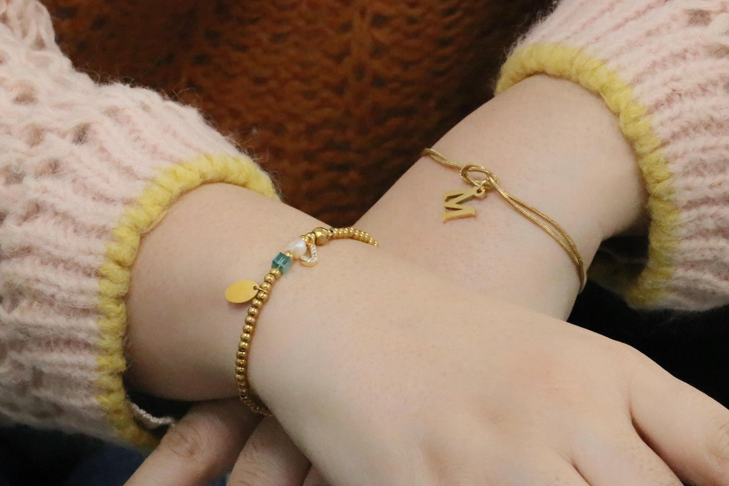 18K Gold Knot Custom Bracelet, Stainless Steel Couples Snake Chain Bracelet, Friendship Bracelet, Initial Bracelet Mother's Day Gift for Her