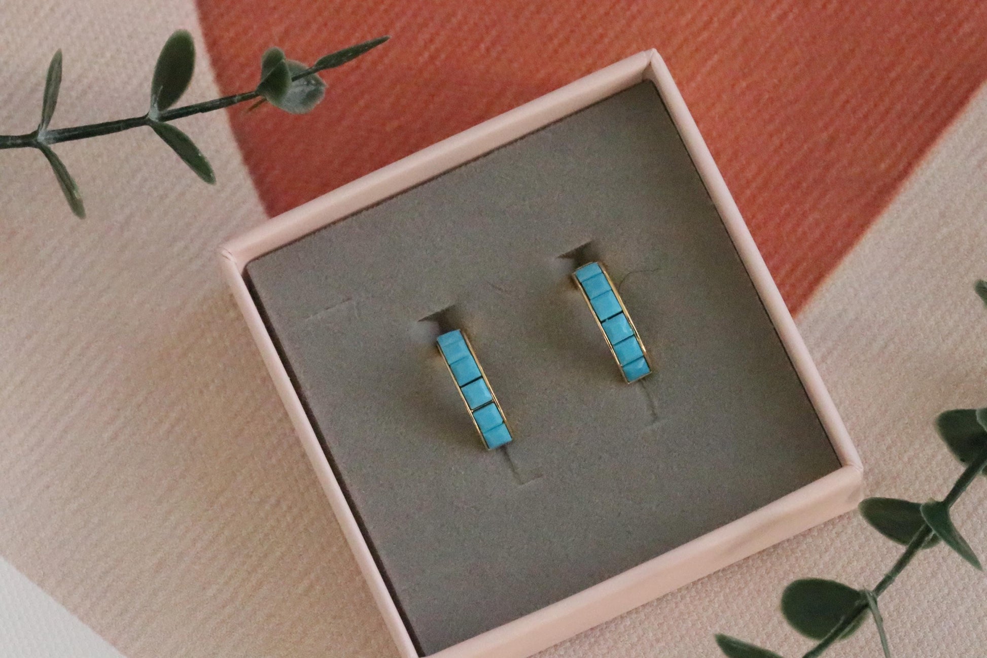 December Birthstone Hoop Earrings , Swarovski Crystal Turquoise Crystal Hoops, Gold Huggies hoops, Birthday Gift for Her, Mother's Day Gift