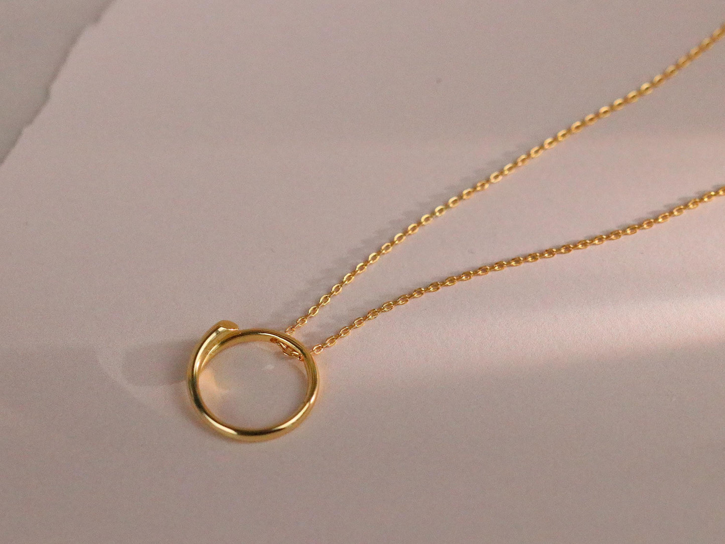 Gold Vermeil Circle Necklace, Sterling Silver Minimalist Necklace, Birthday Gift for Her, Mum & Daughter Gift for Mother's Day, Personalised