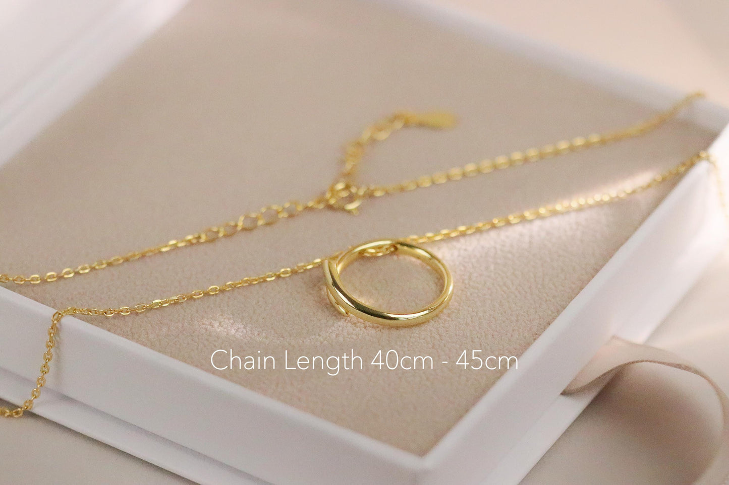 Gold Vermeil Circle Necklace, Sterling Silver Minimalist Necklace, Birthday Gift for Her, Mum & Daughter Gift for Mother's Day, Personalised