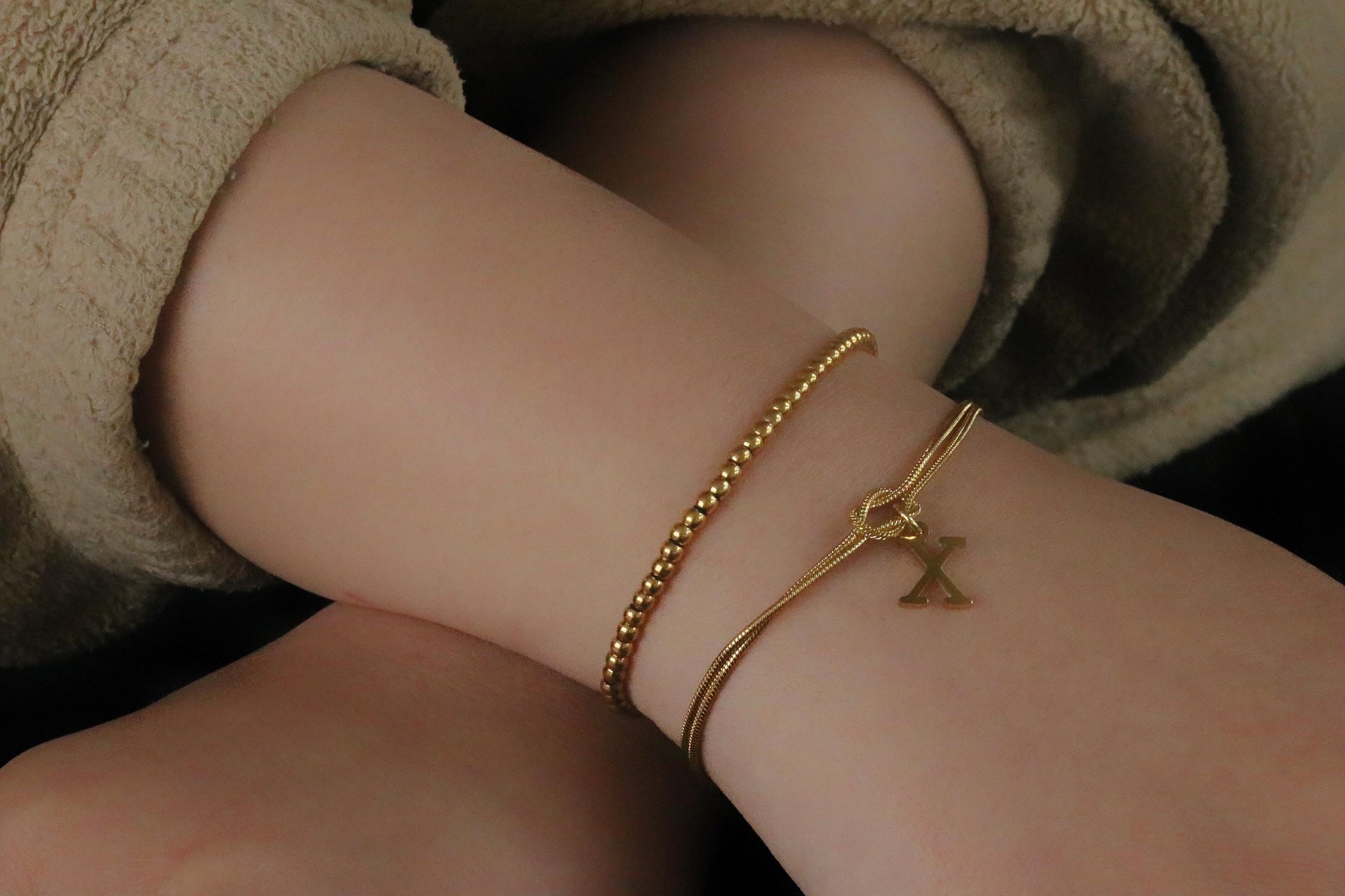 18K Gold Knot Custom Bracelet, Stainless Steel Couples Snake Chain Bracelet, Friendship Bracelet, Initial Bracelet Mother's Day Gift for Her