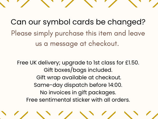 Personalised Cards SYMBOLOGY Jewellery