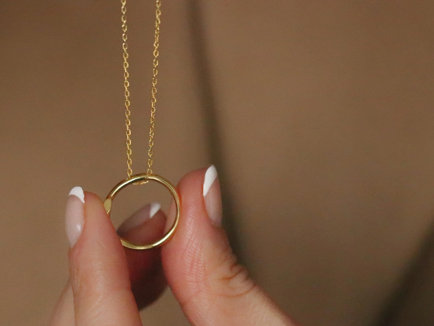 Gold Vermeil Circle Necklace, Sterling Silver Minimalist Necklace, Birthday Gift for Her, Mum & Daughter Gift for Mother's Day, Personalised
