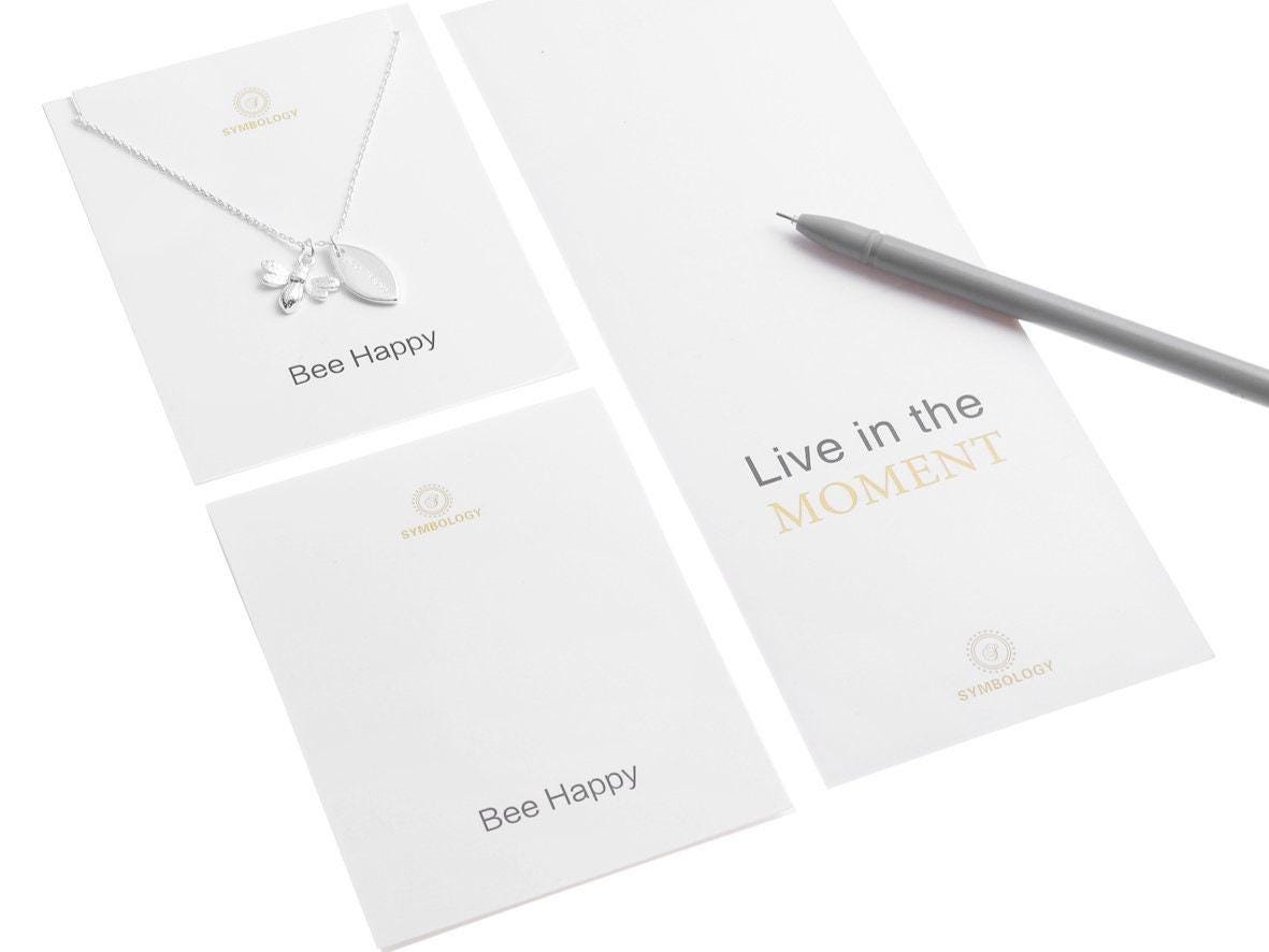 Silver Bee Charm Necklace: Personalized Initial & Birthstone Pendant