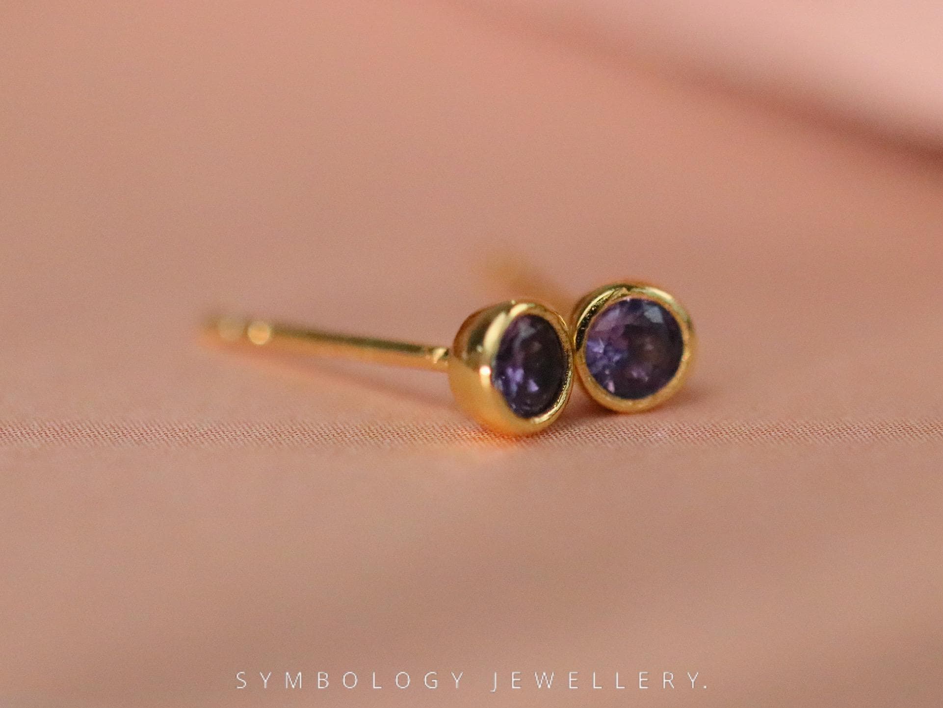 June Birthstone Hoop Earrings, Chunky Gold Hoop Earrings, Mother's Day Gift for Her, Minimalist Huggies Earrings, Custom Jewellery for Woman