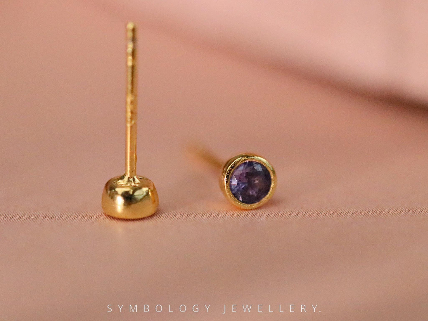 June Birthstone Hoop Earrings, Chunky Gold Hoop Earrings, Mother's Day Gift for Her, Minimalist Huggies Earrings, Custom Jewellery for Woman