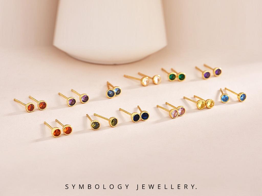 September Birthstone Studs, Sapphire Earrings for Women, Minimalist Jewellery, Personalised Blue Crystal Earrings, Birthday Gift for Her