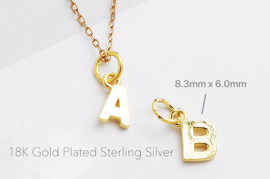 Gold Vermeil Initial Letter Charm, Add On Alphabet Charm, Personalised Charm, Handmade Jewellery Parts, Sterling Silver DIY Jewelry Supplies