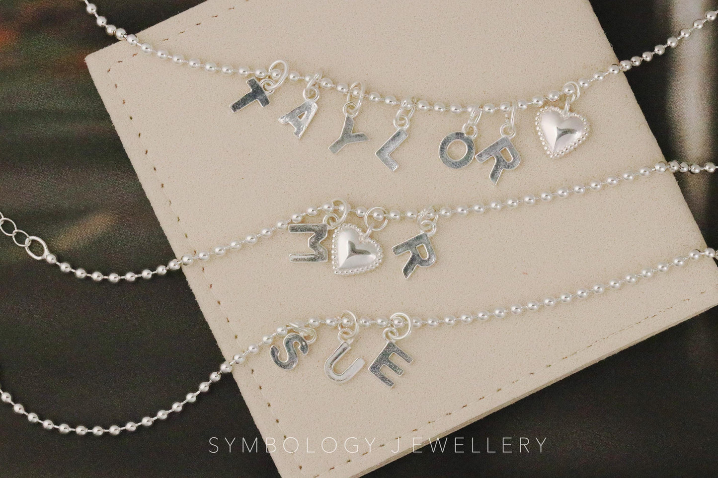 Couple Personalised Bracelet, 925 Silver Initial Bracelet, Solid Silver Beaded Letter Bracelet, Custom Minimalist Bracelet, Gift for Her