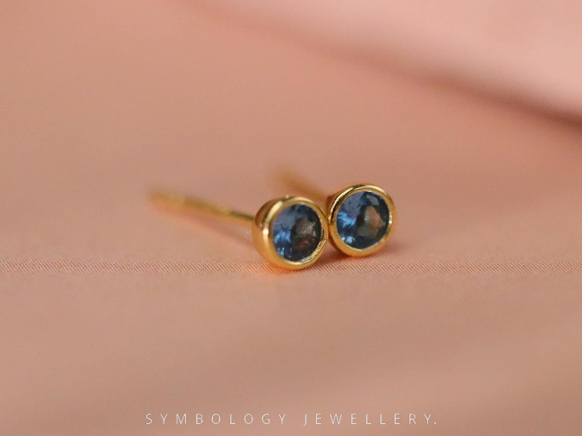 March Birthstone Earrings, 925 Silver Studs Earrings, Birthday Day Gift for Her, Minimalist Children's Earrings, Custom Jewellery for Women