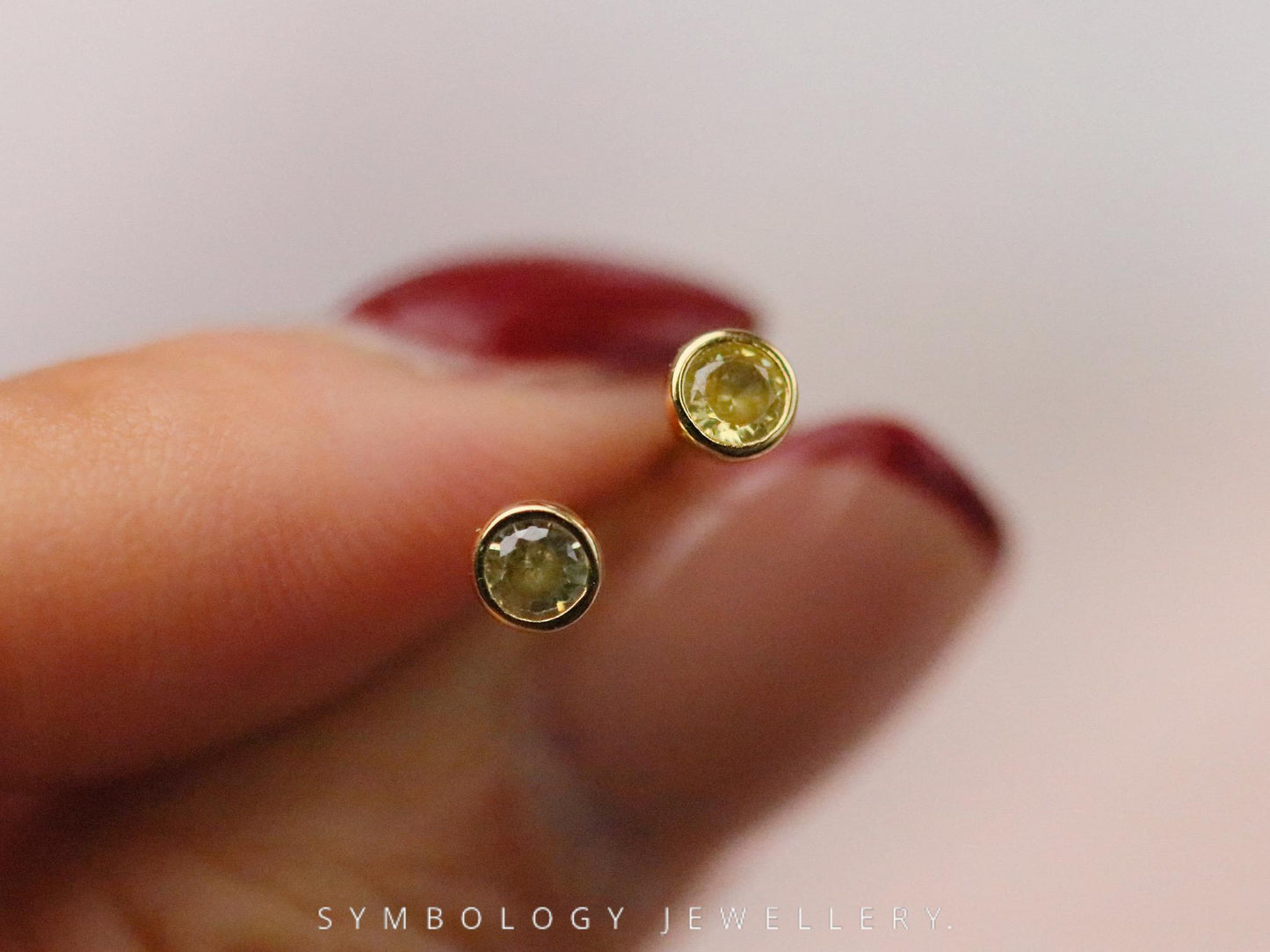 November Birthstone Studs, Topaz Crystal Earrings Women, Minimalist Personalised Earrings, Birthday Gift for Her, Custom Handmade Jewellery