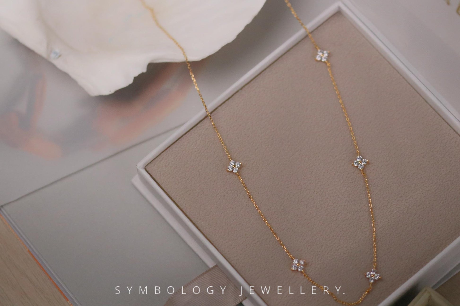 30th Birthday Gift for Her, Sterling Silver Necklace, Dainty Stacking Necklace, Minimalist Necklace for Women, Four Leaf Clover Necklace