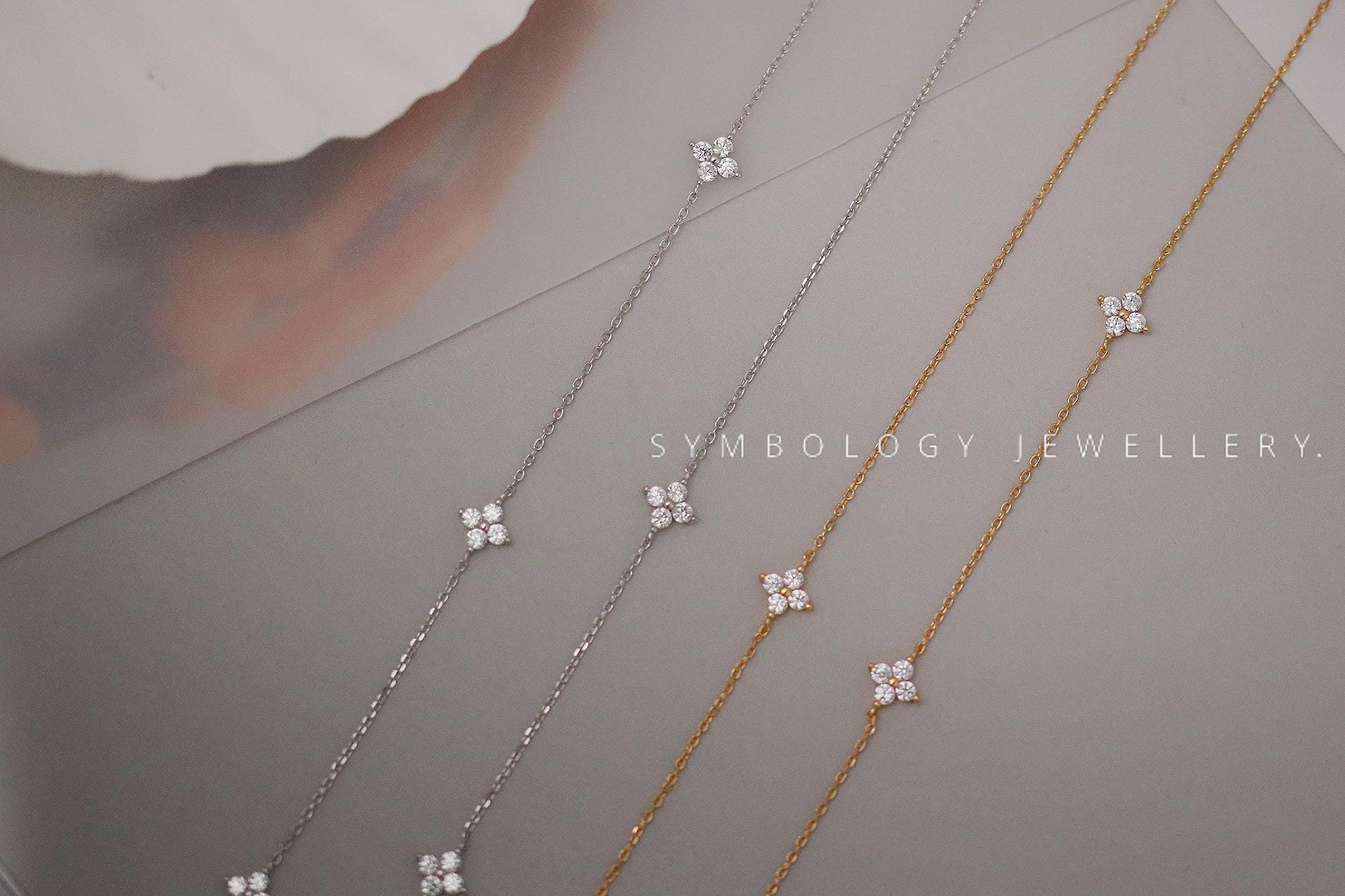 30th Birthday Gift for Her, Sterling Silver Necklace, Dainty Stacking Necklace, Minimalist Necklace for Women, Four Leaf Clover Necklace