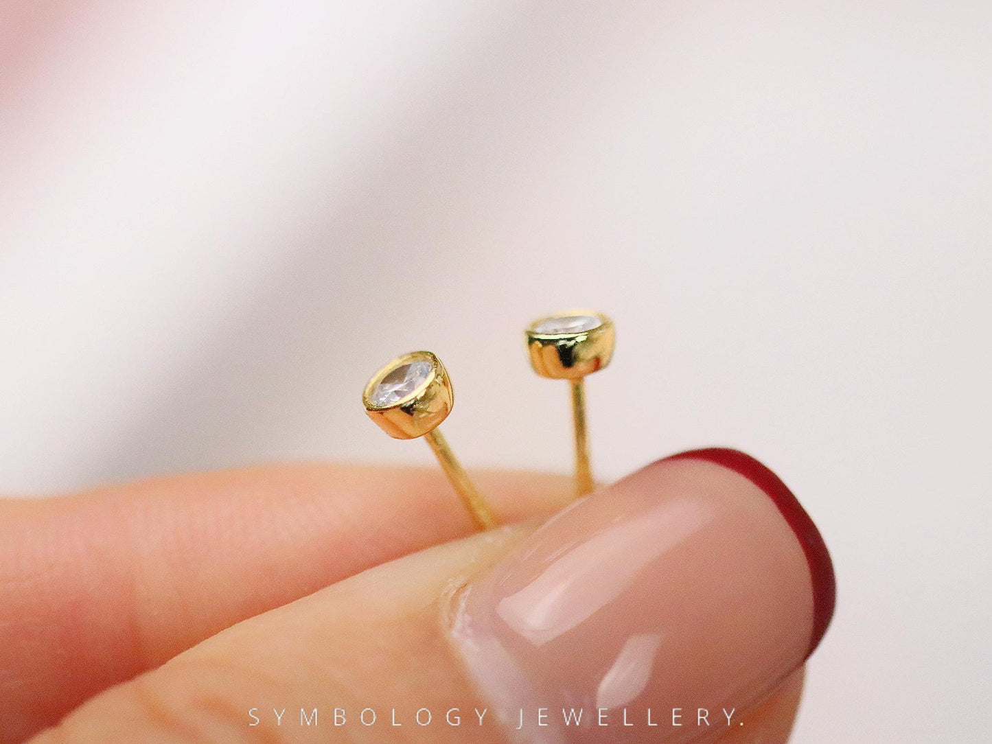 April Birthstone Earrings, 925 Silver Crystal Studs Earrings, Birthday Day Gift for Her, Minimalist Children's Earrings, Custom Jewellery