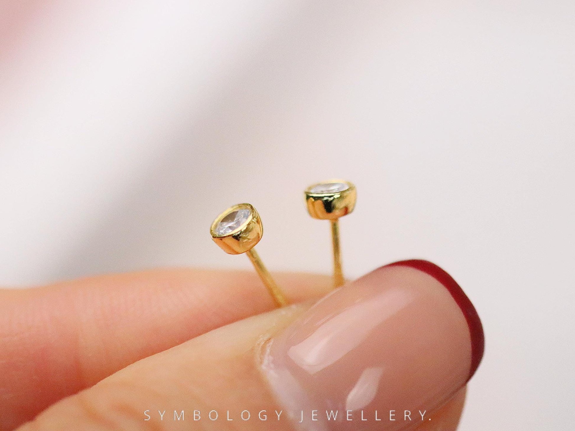 April Birthstone Earrings, 925 Silver Crystal Studs Earrings, Birthday Day Gift for Her, Minimalist Children's Earrings, Custom Jewellery