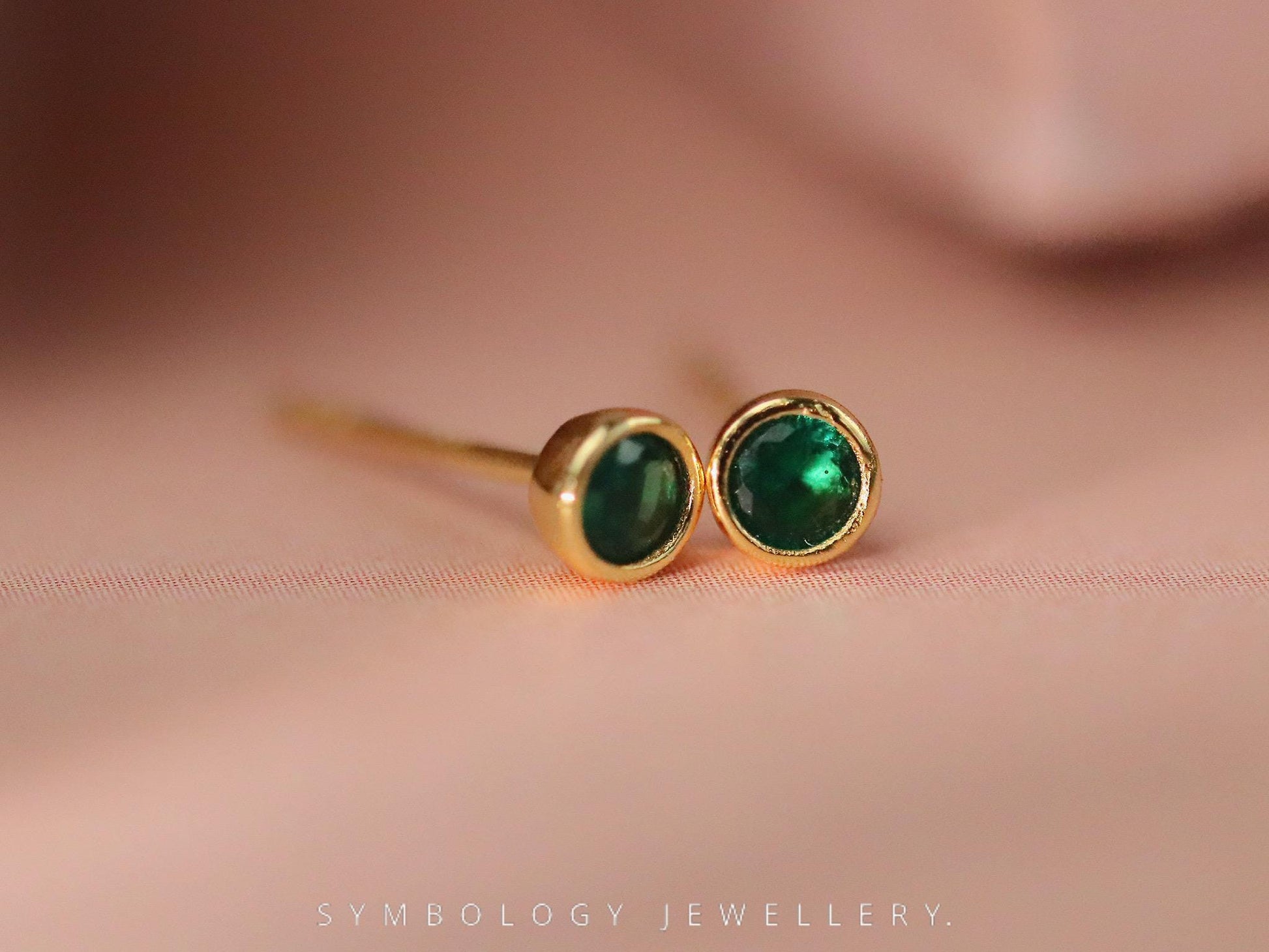 May Birthstone Earrings, 925 Silver Crystal Studs Earrings, Birthday Day Gift for Her, Minimalist Emerald Earrings, Custom Jewellery