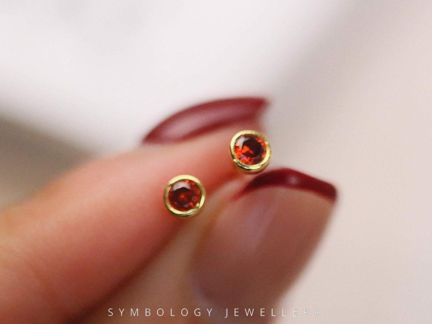 July Birthstone Studs, June Birthstone Gift for Her, Everyday Earrings for Women, Minimalist Jewellery, Personalised Earrings