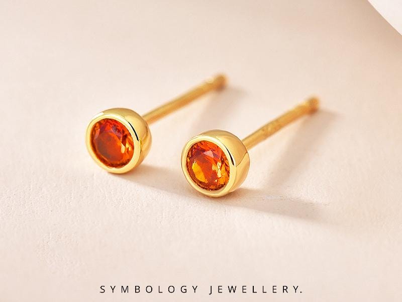 July Birthstone Studs, June Birthstone Gift for Her, Everyday Earrings for Women, Minimalist Jewellery, Personalised Earrings