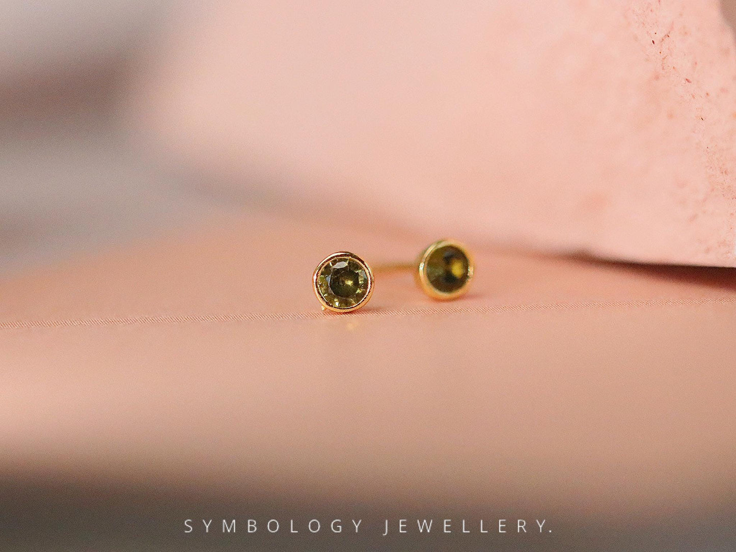 925 Silver August Birthstone Studs, Peridot Earrings for Women, Minimalist Jewellery, Personalised Earrings, Custom Birthday Gift for Her