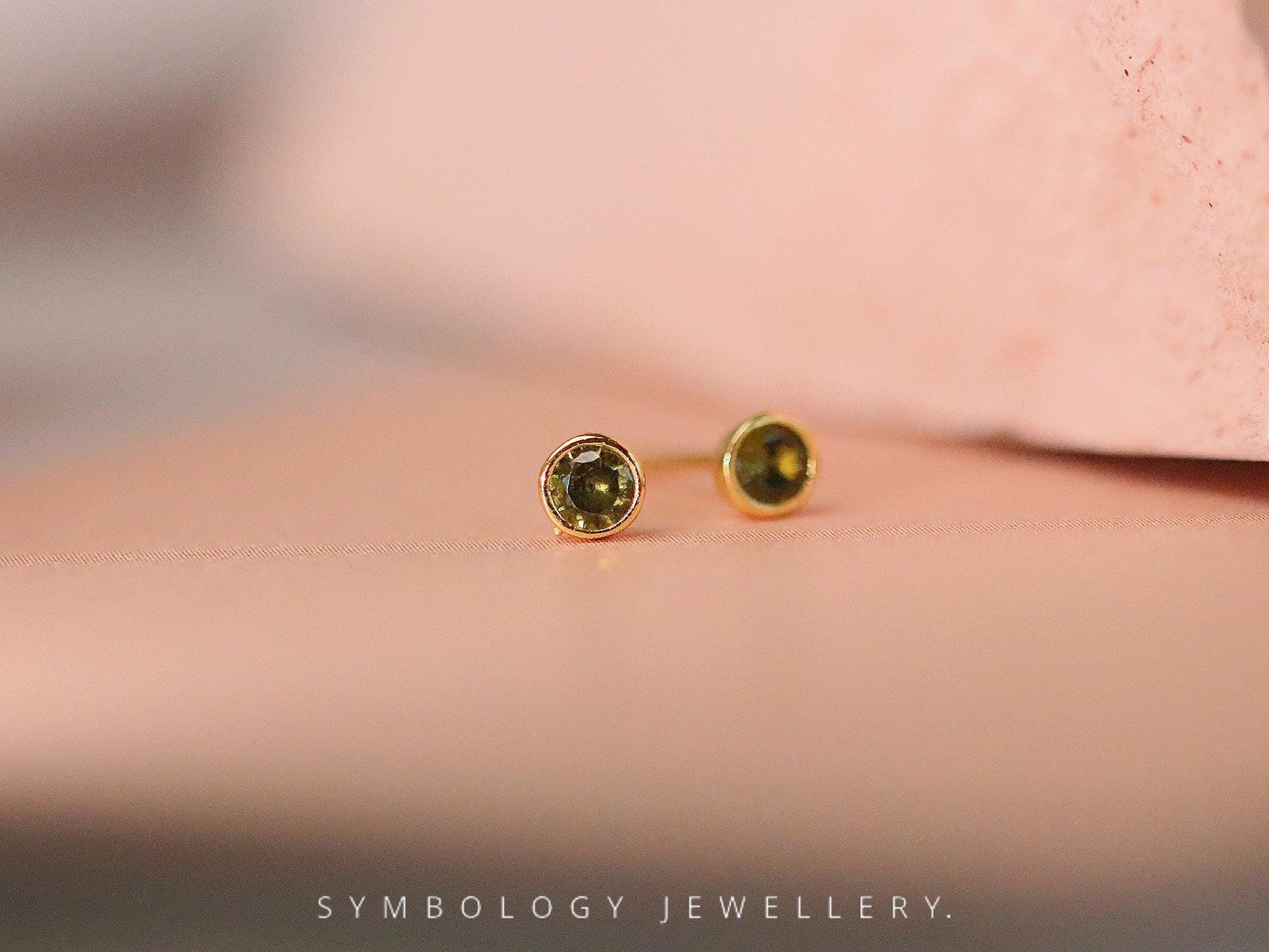 925 Silver August Birthstone Studs, Peridot Earrings for Women, Minimalist Jewellery, Personalised Earrings, Custom Birthday Gift for Her