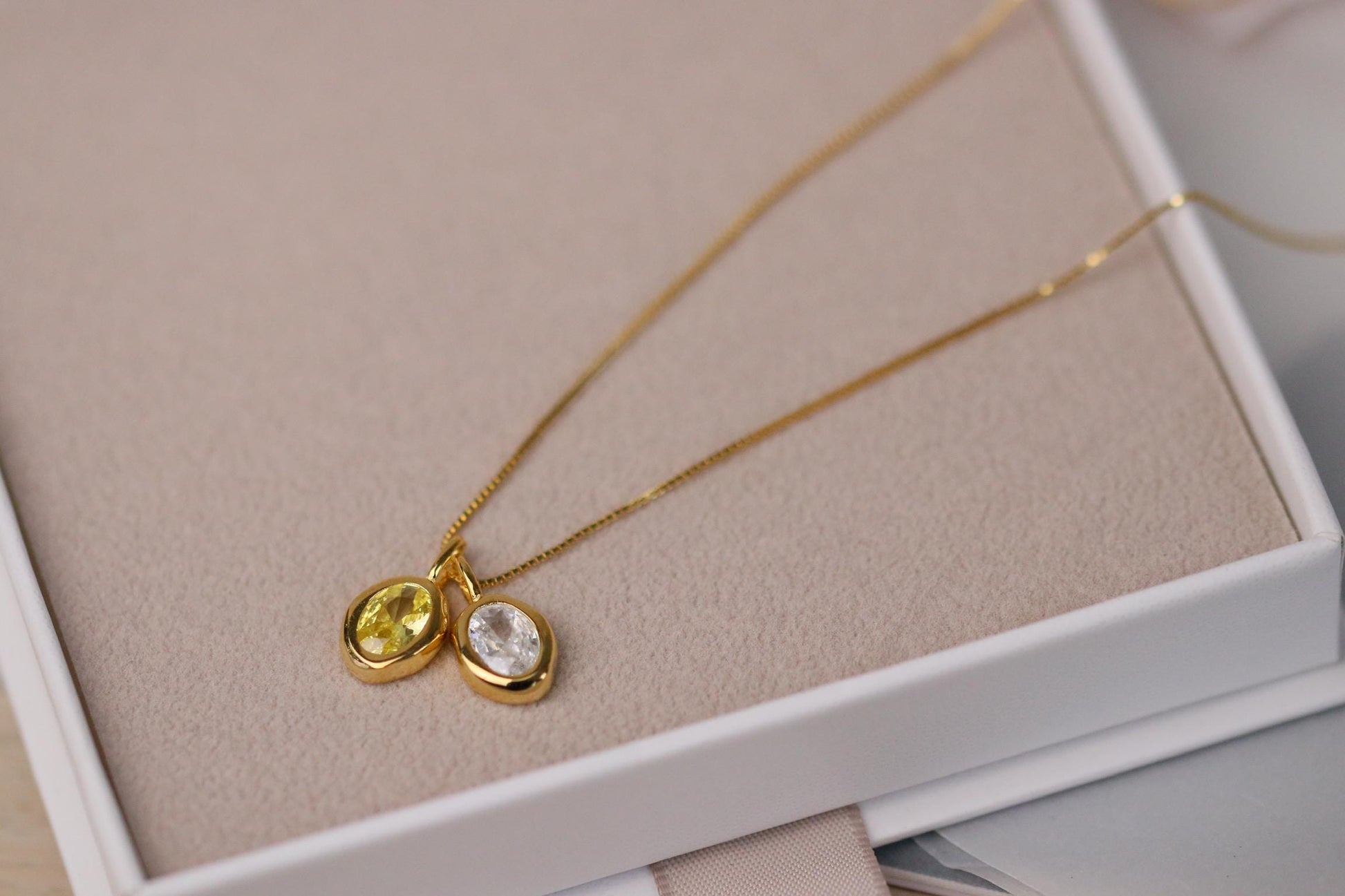 925 Silver Custom Birthstone Necklace, Gold Diamond Necklace, Birthday Gift for Mum, Christmas Gift for Her, Dainty Personalised Necklace