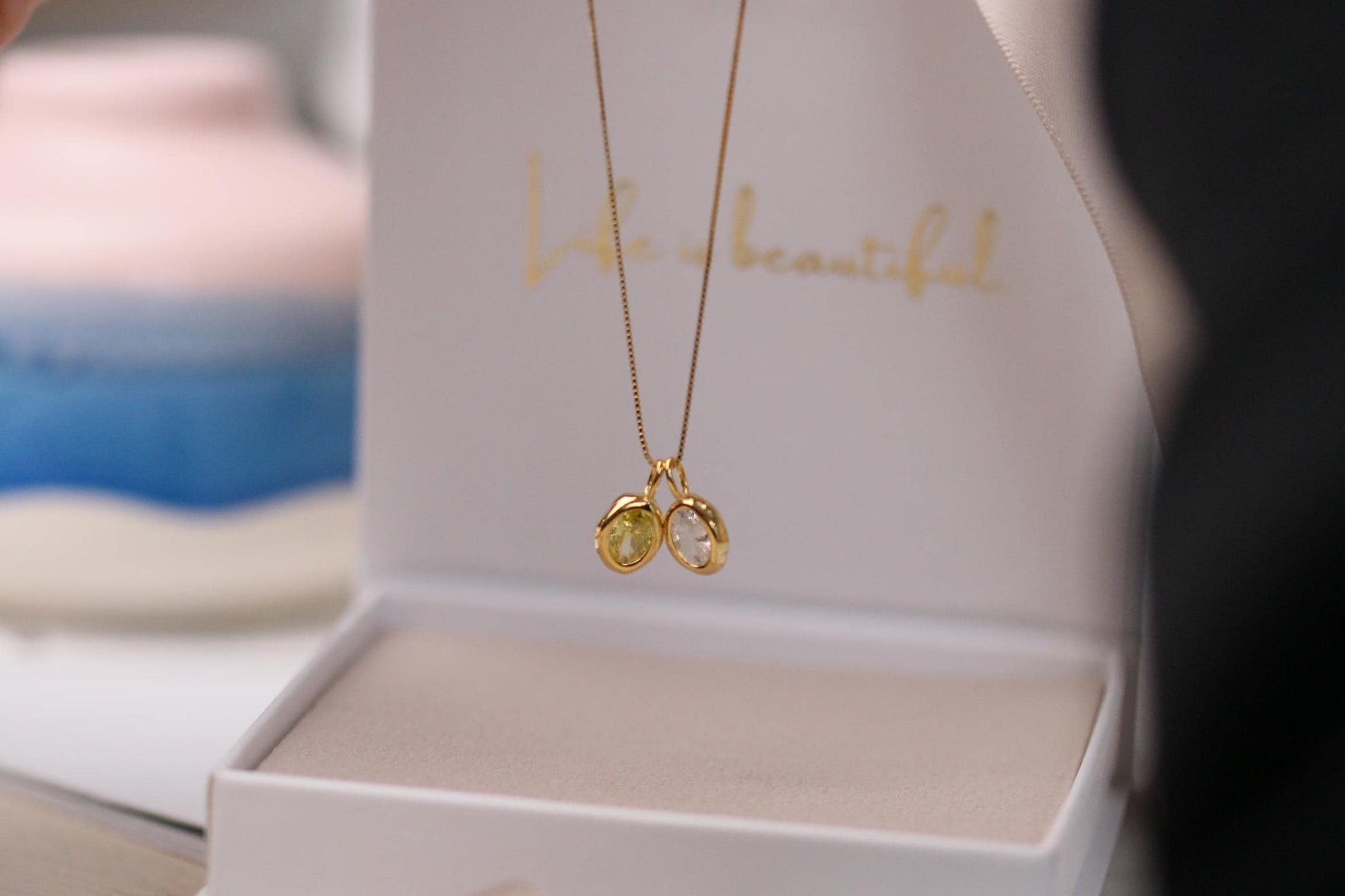 925 Silver Custom Birthstone Necklace, Gold Diamond Necklace, Birthday Gift for Mum, Christmas Gift for Her, Dainty Personalised Necklace