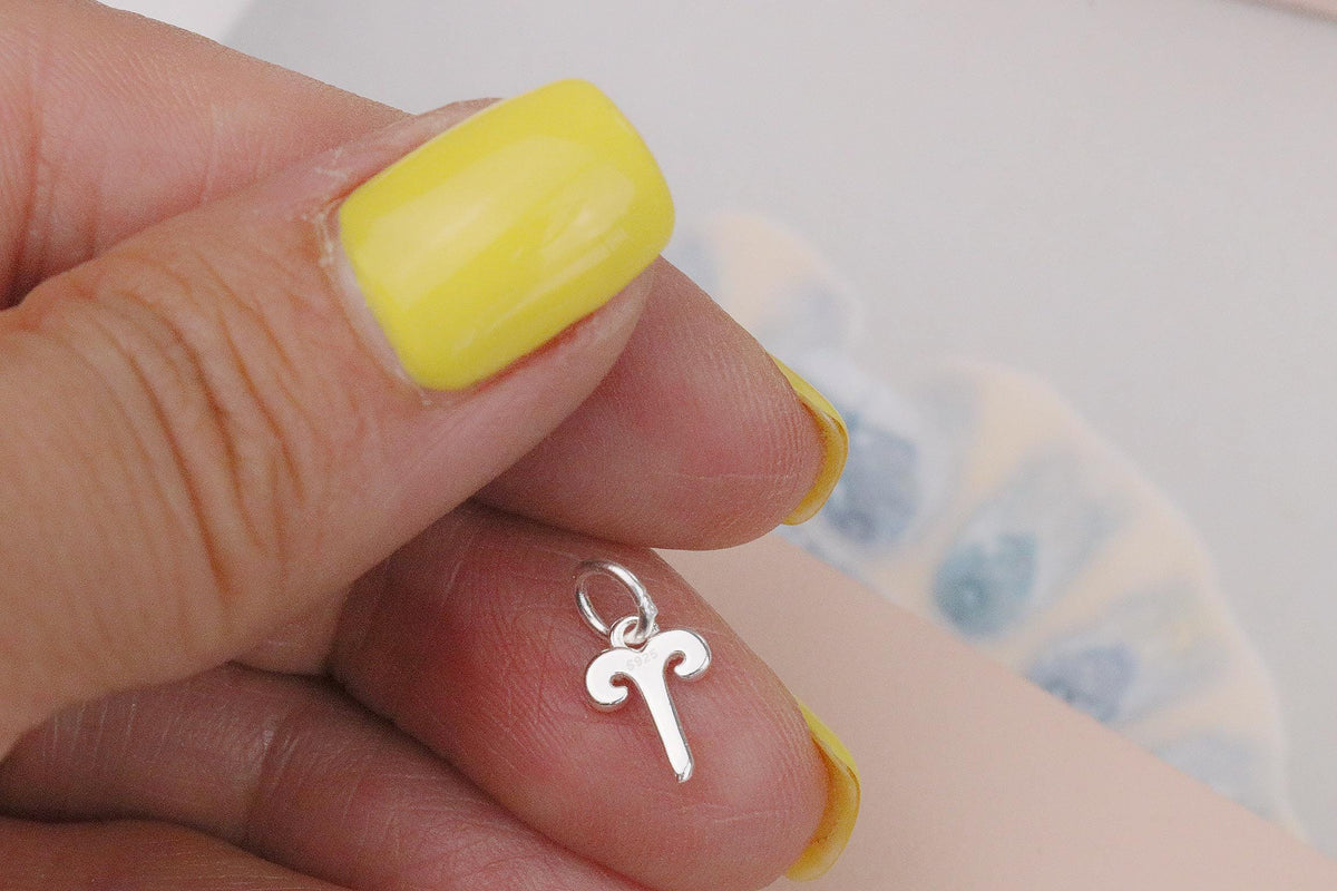 Double-Sided Crystal Zodiac Charms ONLY • Sterling Silver Astrology Star Sign Charm • Handmade Jewellery Parts • Add on Jewellery Charm