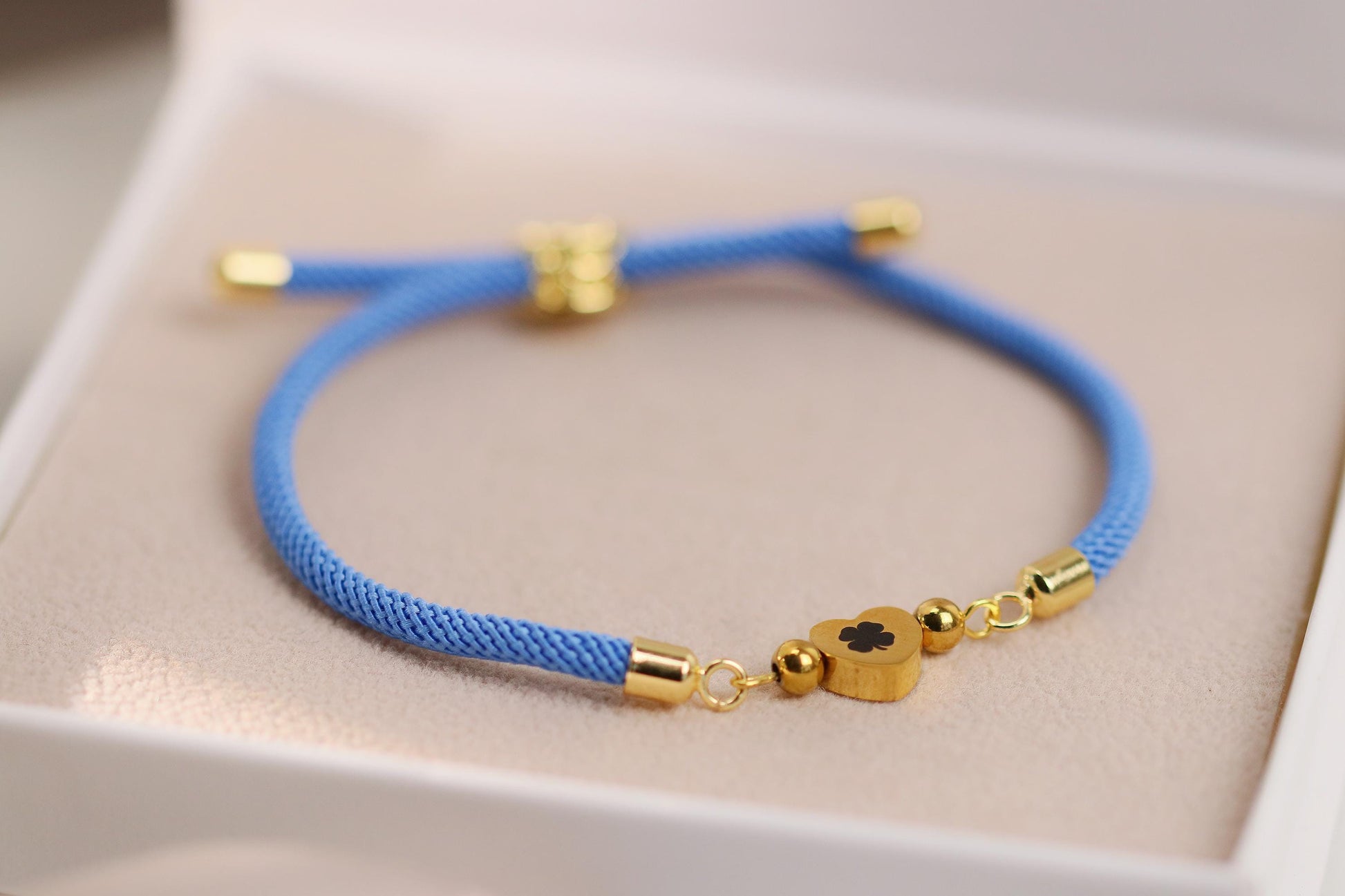 Gold Four Leaf Clover Engraved Bracelet, Memorial Gift, Dog Mum Jewellery, Heart Charm Bracelet, Dog Lover Gift, Animal Rescue Gift for Her