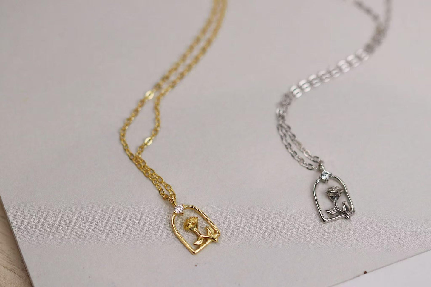 Sweet 18th Birthday Gift for Her, 925 Silver Rose Window Necklace, Eighteen Dainty Floral Pendant with Personalised Name Card