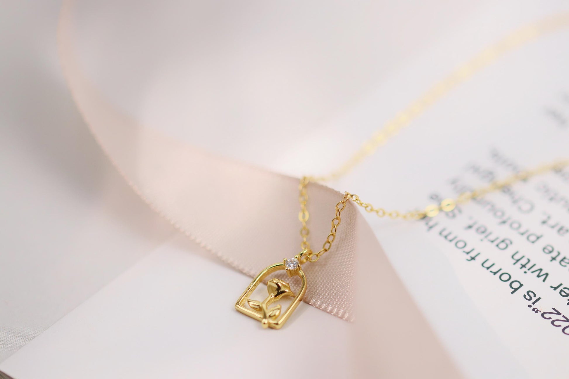 Sweet 18th Birthday Gift for Her, 925 Silver Rose Window Necklace, Eighteen Dainty Floral Pendant with Personalised Name Card