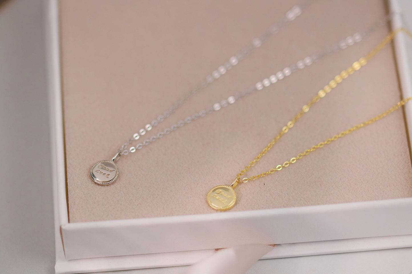 Sweet 18th Birthday Gift for Her, 925 Silver Good Luck Coin Necklace Gift, Eighteen Round Charm Pendant with Personalised Name Card