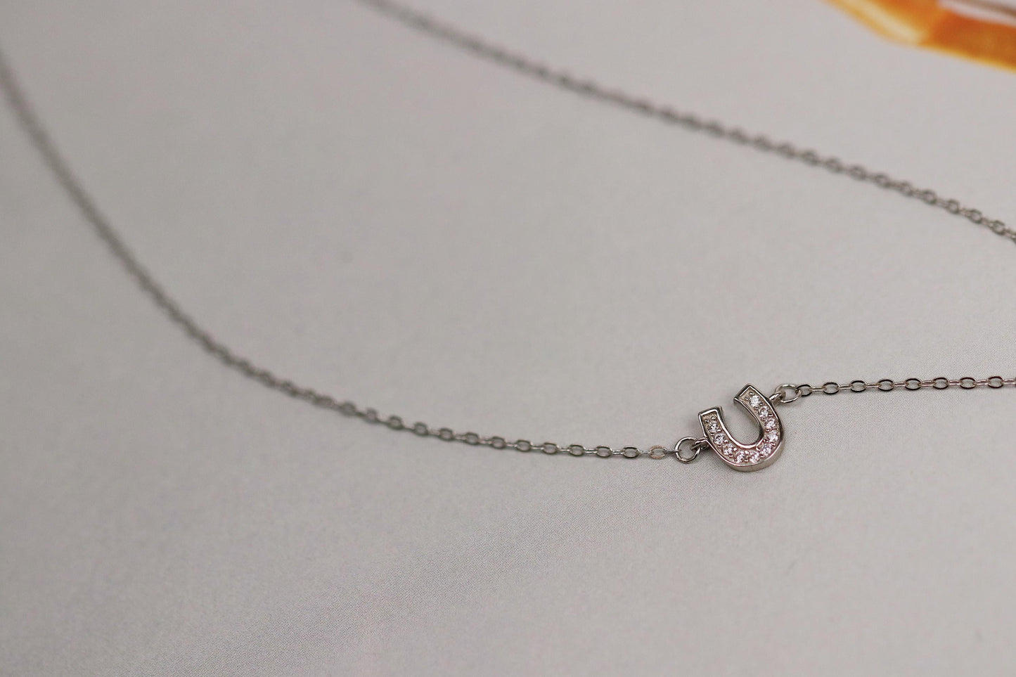 Sweet 16th Birthday Gift for Her, Lucky Horseshoe Necklace, Sterling Silver Dainty Pendant with CZ Crystals, Good Luck Charm Jewellery