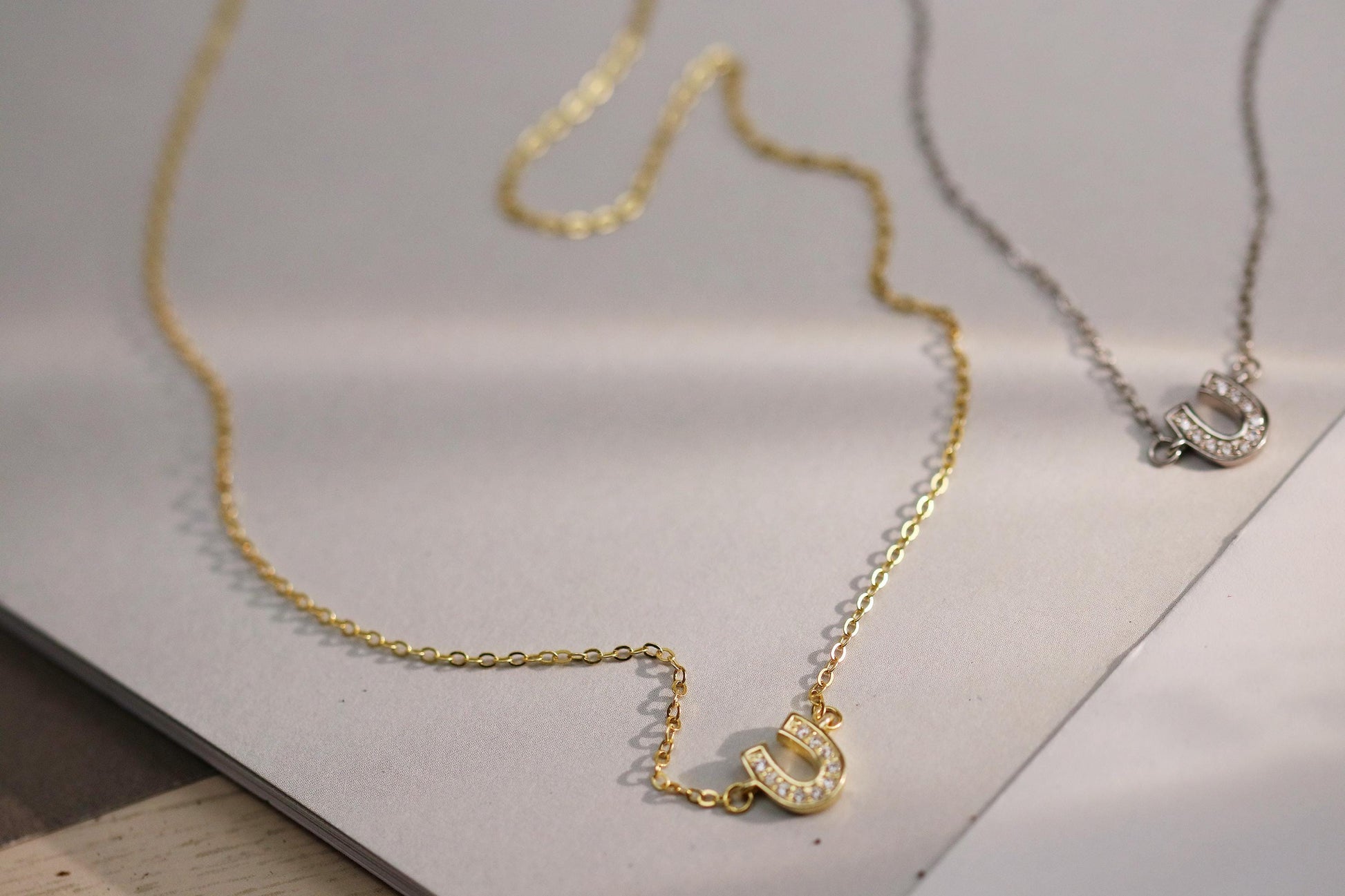 Sweet 16th Birthday Gift for Her, Lucky Horseshoe Necklace, Sterling Silver Dainty Pendant with CZ Crystals, Good Luck Charm Jewellery