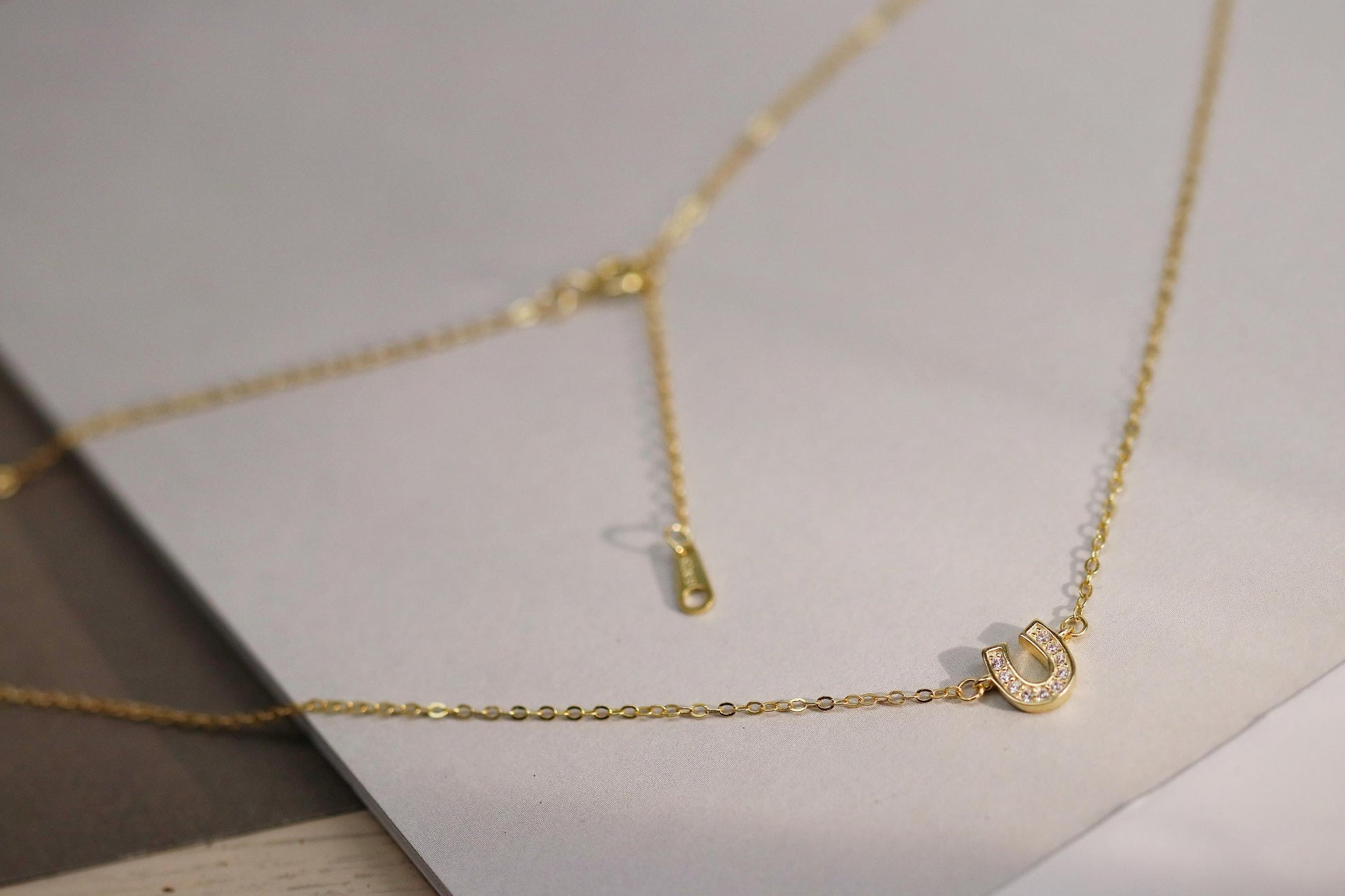 Sweet 16th Birthday Gift for Her, Lucky Horseshoe Necklace, Sterling Silver Dainty Pendant with CZ Crystals, Good Luck Charm Jewellery