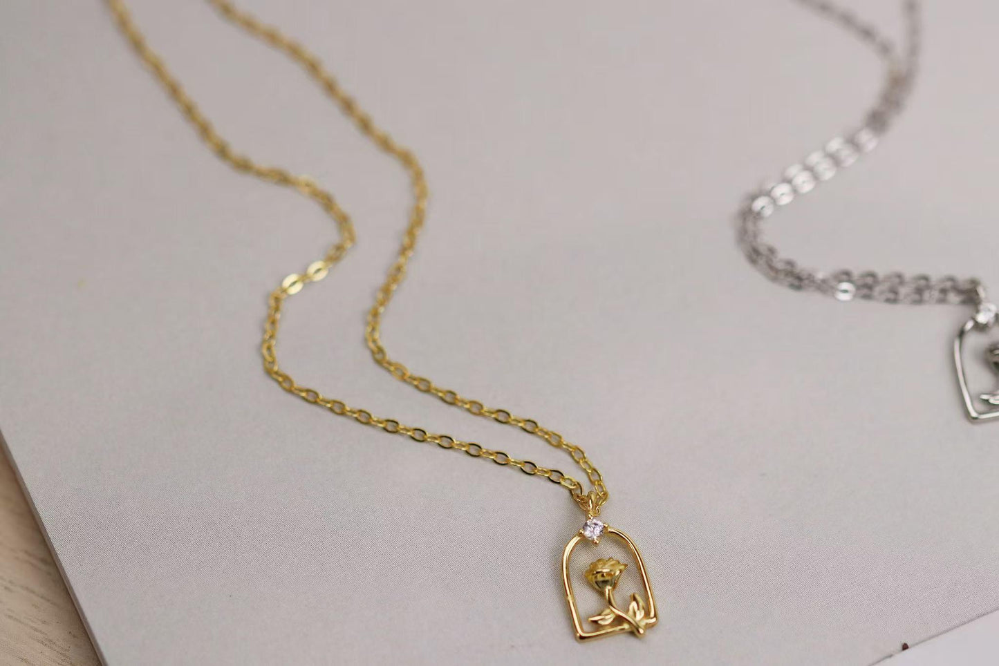 Sweet 18th Birthday Gift for Her, 925 Silver Rose Window Necklace, Eighteen Dainty Floral Pendant with Personalised Name Card