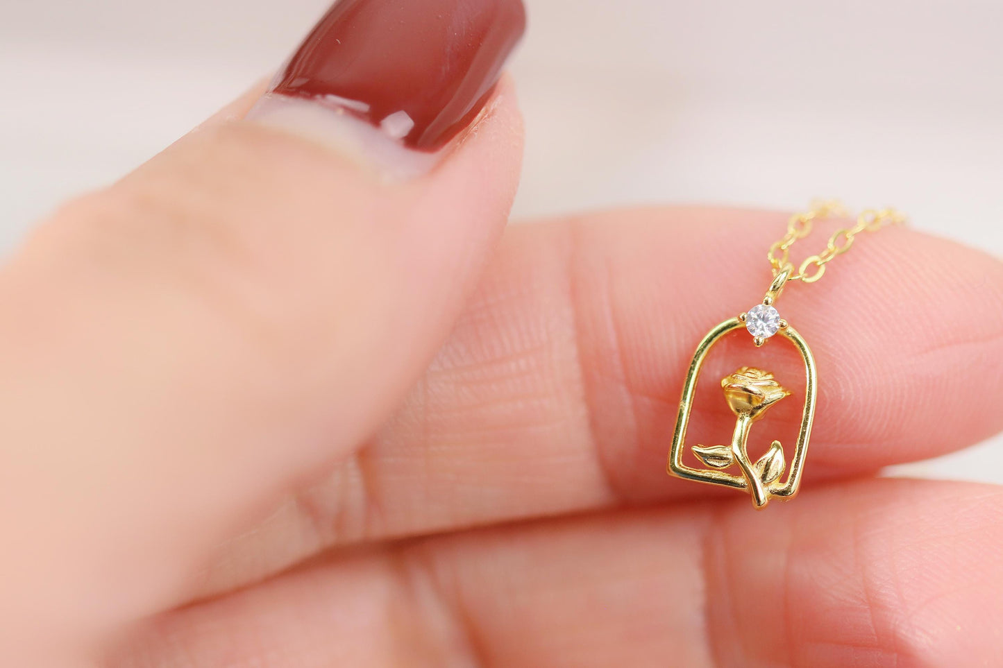 Sweet 18th Birthday Gift for Her, 925 Silver Rose Window Necklace, Eighteen Dainty Floral Pendant with Personalised Name Card