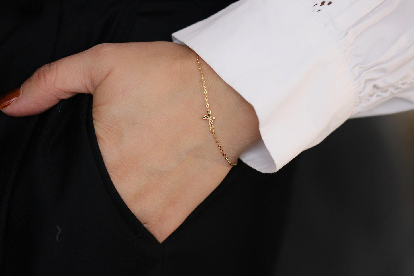 Minimalist Gold Butterfly Bracelet – Dainty Minimalist Jewellery, Transformation Graduation Gift