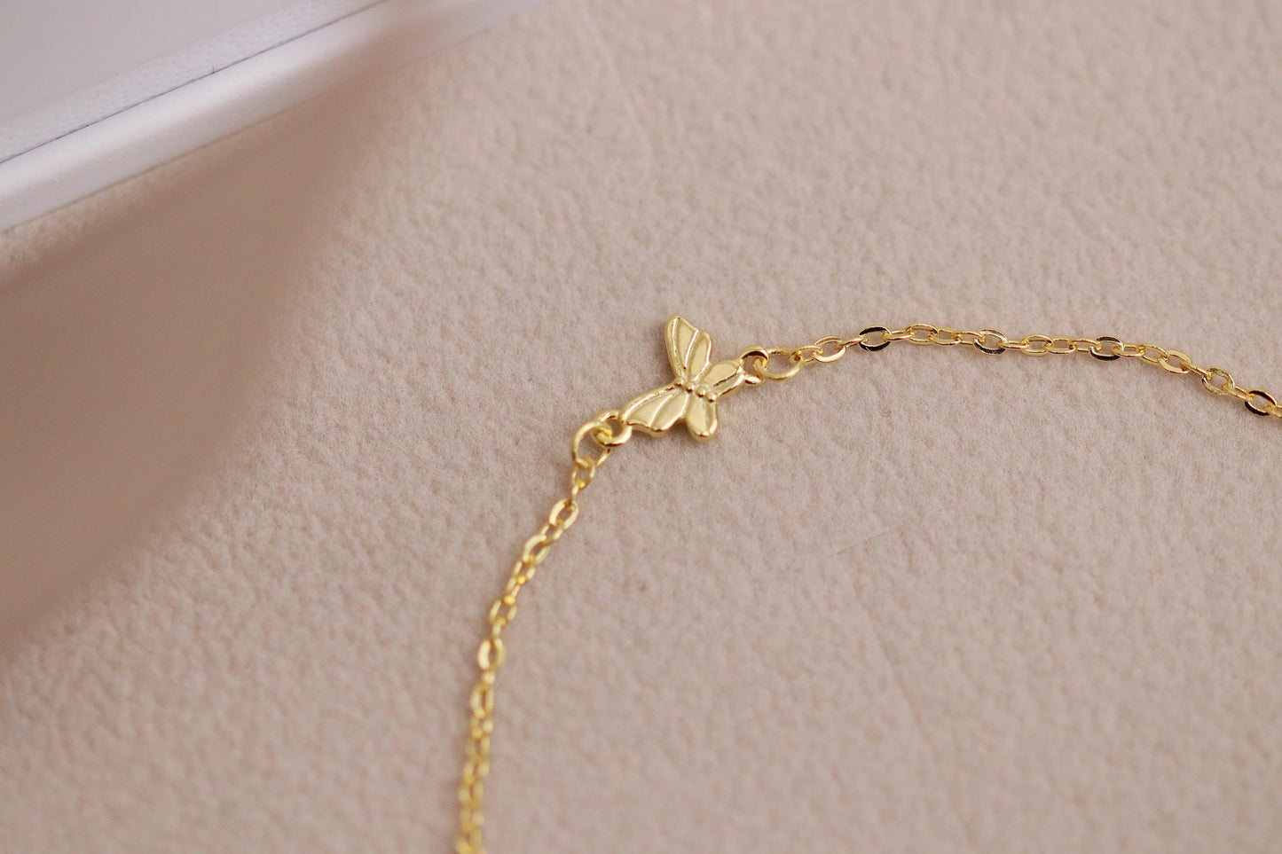 925 Sterling Silver or Gold Butterfly Bracelet – Dainty Minimalist Jewellery, Christmas Gift for Her