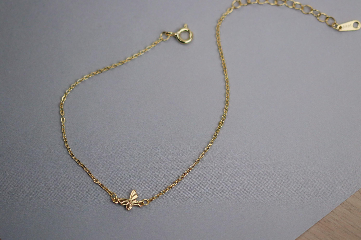 925 Sterling Silver or Gold Butterfly Bracelet – Dainty Minimalist Jewellery, Christmas Gift for Her