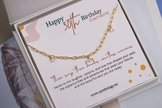 925 Sterling Silver or Gold Dainty Chain Bracelet – CZ Crystal Drop Charm, Minimalist Adjustable Jewellery, Christmas Gift for Her