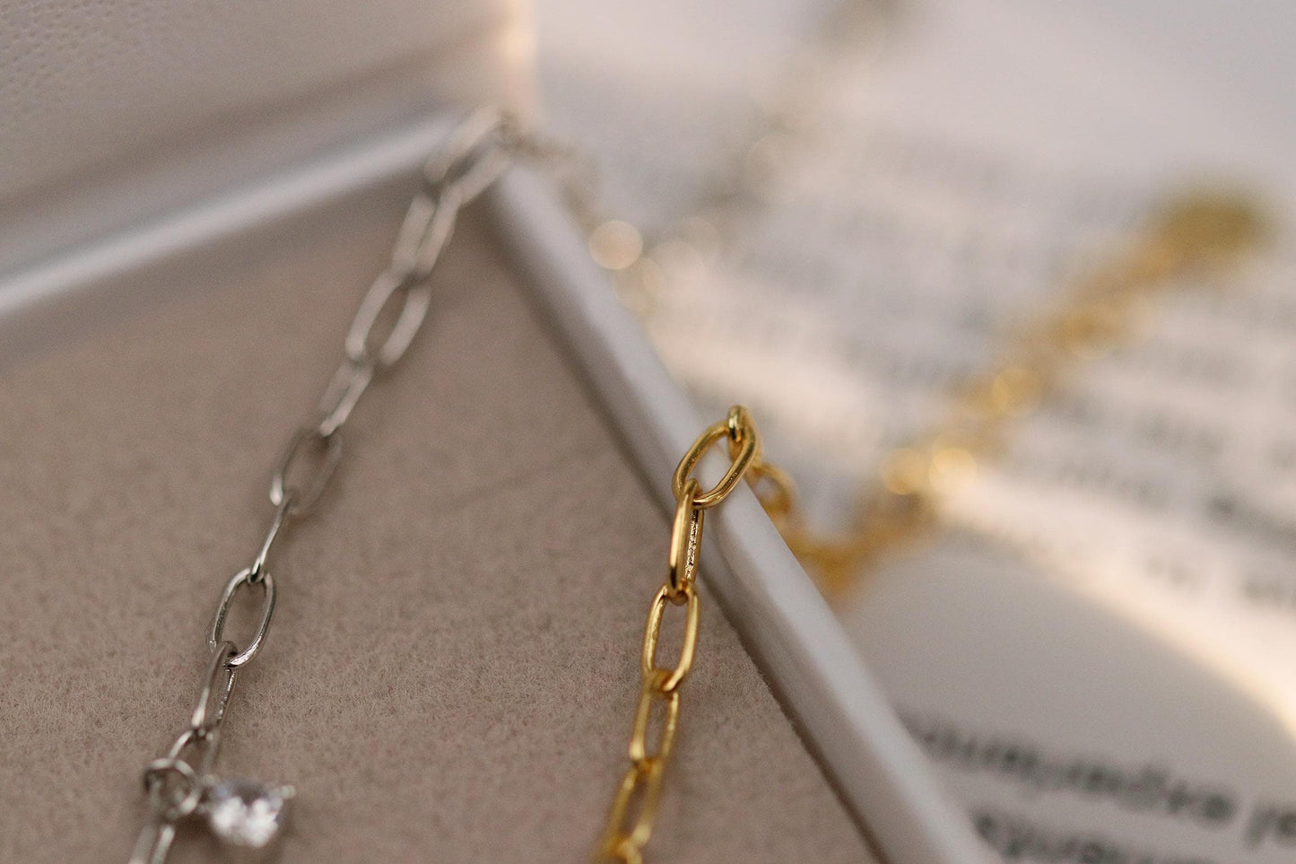 925 Sterling Silver or Gold Dainty Chain Bracelet – CZ Crystal Drop Charm, Minimalist Adjustable Jewellery, Christmas Gift for Her
